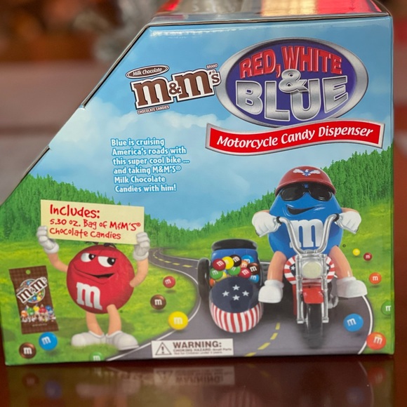 M&m’s  collectible RARE Variant flames motorcycle w/ side car  candy dispenser - Picture 4 of 10